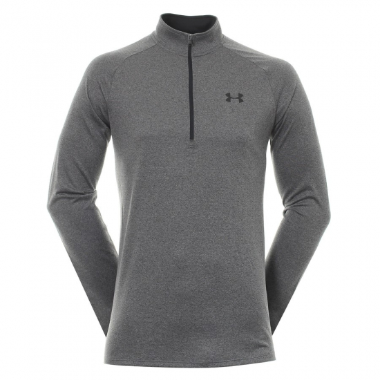 Under Armour Mens Tech 2.0 1/2 Zip - Carbon Heather i gruppen Golfklder / Golfklder Herr / Trjor hos Tee Two Green AB (1328495-090)