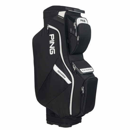 Ping Traverse Cartbag - Black/White i gruppen Golfbagar / Vagnbagar hos Tee Two Green AB (35463-01)