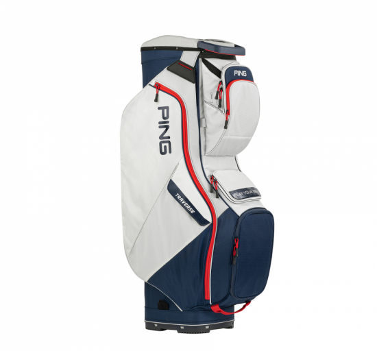 Ping Traverse Cartbag - Platinum/Navy/Red i gruppen Golfbagar / Vagnbagar hos Tee Two Green AB (35463-PNR)