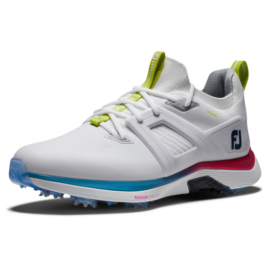 Footjoy Mens HyperFlex Carbon Medium - White/Blue/Purple i gruppen Golfskor / Golfskor Herr hos Tee Two Green AB (51124M)