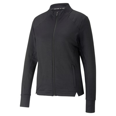 Puma Womens Cloudspun Heather Full Zip Jacket - Black i gruppen Golfklder / Golfklder Dam / Trjor hos Tee Two Green AB (537502-001)