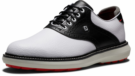 Footjoy Mens FJ Traditions Spikeless Medium - White/Black/Grey i gruppen Golfskor / Golfskor Herr hos Tee Two Green AB (57924M)