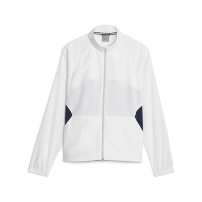 Puma Womens Monterey Wind Jacket - White Glow/Navy Blazer i gruppen Golfklder / Golfklder Dam / Jackor/Vstar hos Tee Two Green AB (621624-001)