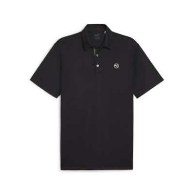 Puma Mens Pure Solid Polo - Black i gruppen Golfklder / Golfklder Herr / Piktrjor hos Tee Two Green AB (625107-001)