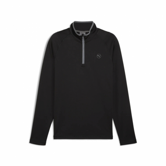 Puma Mens Waffle Fleece 1/4 Zip - Black i gruppen Golfklder / Golfklder Herr / Trjor hos Tee Two Green AB (626982-001)