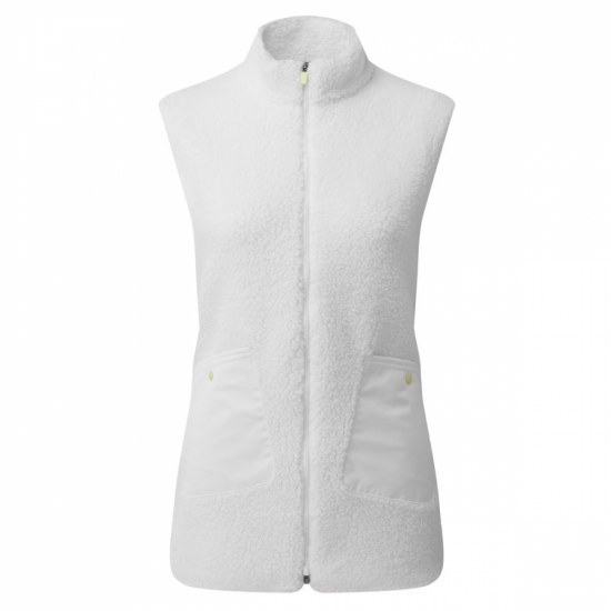 Footjoy Womens Sherpa Vest - White i gruppen Golfklder / Golfklder Dam / Jackor/Vstar hos Tee Two Green AB (80195)