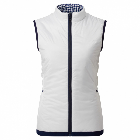 Footjoy Womens Reversible Insulated Vest - White/Navy i gruppen Golfklder / Golfklder Dam / Jackor/Vstar hos Tee Two Green AB (80217)