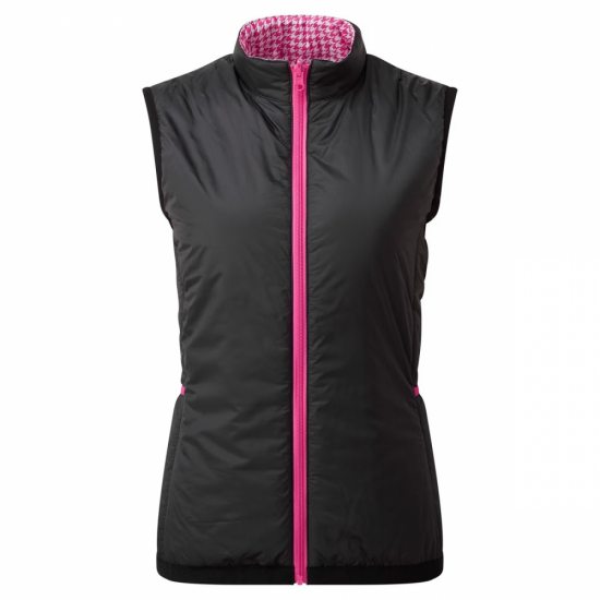 Footjoy Womens Reversible Insulated Vest - Black/Hot Pink i gruppen Golfklder / Golfklder Dam / Jackor/Vstar hos Tee Two Green AB (80219)