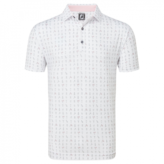 Footjoy Mens The 19th Hole - White i gruppen Golfklder / Golfklder Herr / Piktrjor hos Tee Two Green AB (81611)