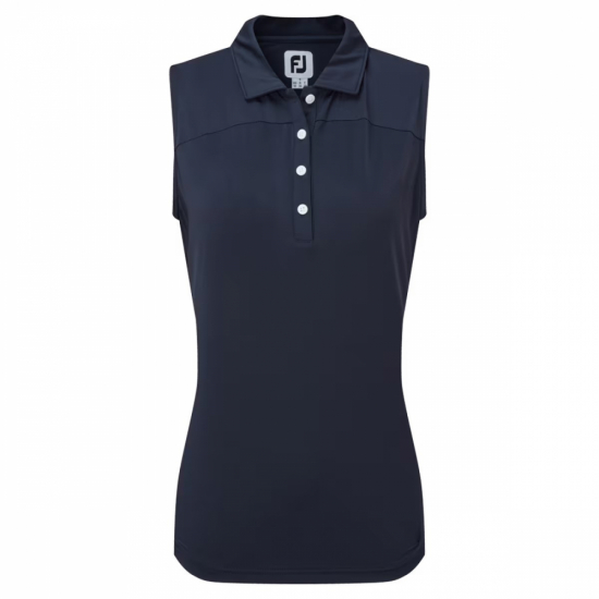 Footjoy Womens Mesh Back Sleeveless Lisle - Navy i gruppen Golfklder / Golfklder Dam / Piktrjor hos Tee Two Green AB (82511)