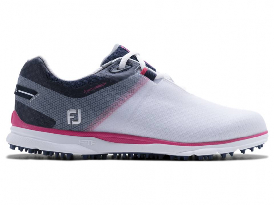 Footjoy Womens Pro SL Sport Medium - White/Navy/Hot Pink i gruppen Golfskor / Golfskor Dam hos Tee Two Green AB (98147M)