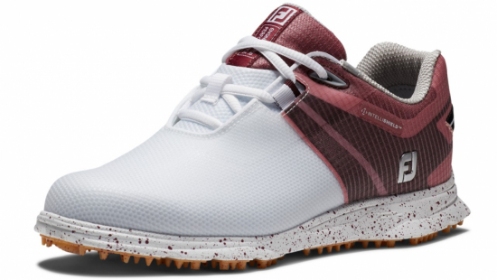 Footjoy Womens Pro SL Sport Medium - White/Black/Burgundy i gruppen Golfskor / Golfskor Dam hos Tee Two Green AB (98163M)