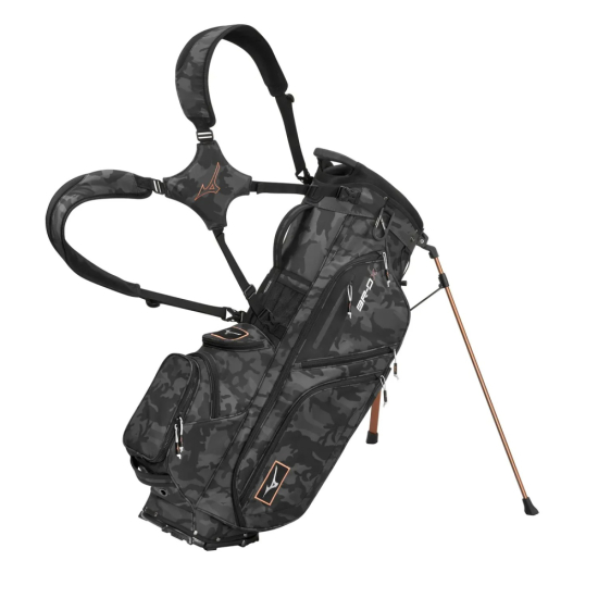 Mizuno BR-DX Standbag - Black Camo/Copper i gruppen Golfbagar / Brbagar hos Tee Two Green AB (BRDXS23-91)