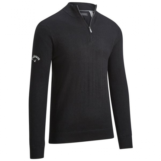 Callaway Mens Windstopper 1/4 Zip Sweater - Black Ink i gruppen Golfklder / Golfklder Herr / Trjor hos Tee Two Green AB (CGGF7079-019)