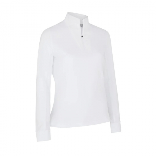 Callaway Womens Solid Sun Protection 1/4 Zip Pullover - Brilliant White i gruppen Golfklder / Golfklder Dam / Trjor hos Tee Two Green AB (CGKFC0A0-123)