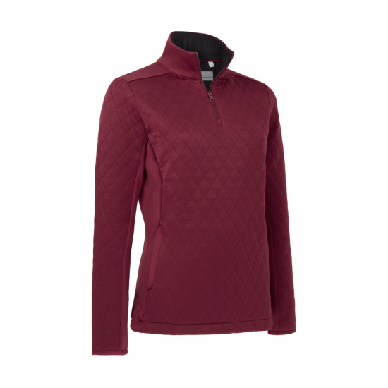 Callaway Womens 1/4 Zip Thermal Quilted - Rumba Red i gruppen Golfklder / Golfklder Dam / Trjor hos Tee Two Green AB (CGKFD032-601)