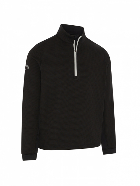 Callaway Mens Eco Hexagon Textured 1/2 Zip Fleece - Caviar i gruppen Golfklder / Golfklder Herr / Trjor hos Tee Two Green AB (CGKFD040-002)