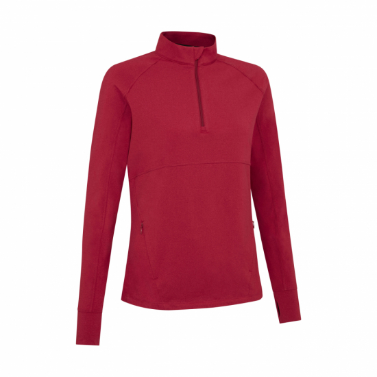 Callaway Womens Lightweight Knit Heathered 1/4 Zip - Persian Red Heather i gruppen Golfklder / Golfklder Dam / Trjor hos Tee Two Green AB (CGKFE074-602)