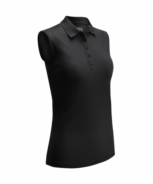 Callaway Womens Sleeveless Knit Polo - Caviar i gruppen Golfklder / Golfklder Dam / Piktrjor hos Tee Two Green AB (CGKSA0A4-002)