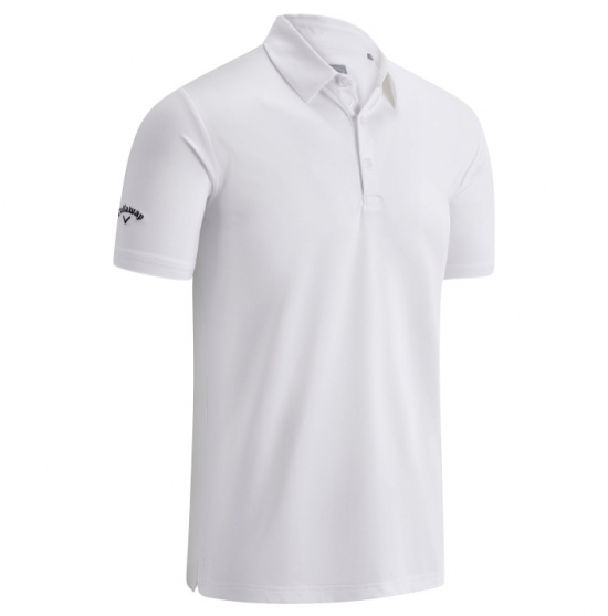 Callaway Mens Swingtech Solid Polo - Bright White i gruppen Golfklder / Golfklder Herr / Piktrjor hos Tee Two Green AB (CGKSA0D7-100)