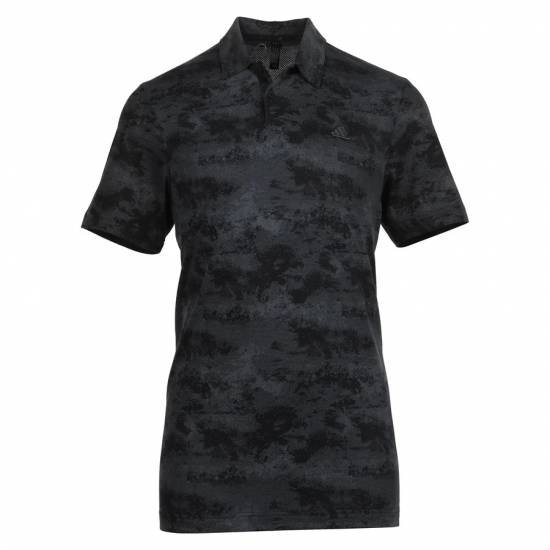 Adidas Mens Go-To Printed Mesh Shirt - Black i gruppen Golfklder / Golfklder Herr / Piktrjor hos Tee Two Green AB (IN6413)