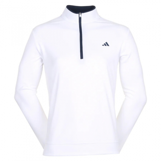 Adidas Mens Lightweight 1/4 Zip - White i gruppen Golfklder / Golfklder Herr / Trjor hos Tee Two Green AB (IQ2962)