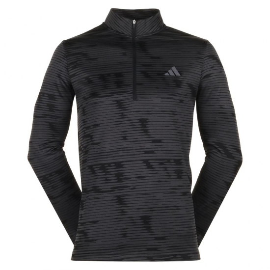 Adidas Mens Ultimate365 COLD.RDY Stripe 1/4 Zip - Carbon/Black i gruppen Golfklder / Golfklder Herr / Trjor hos Tee Two Green AB (IW3991)