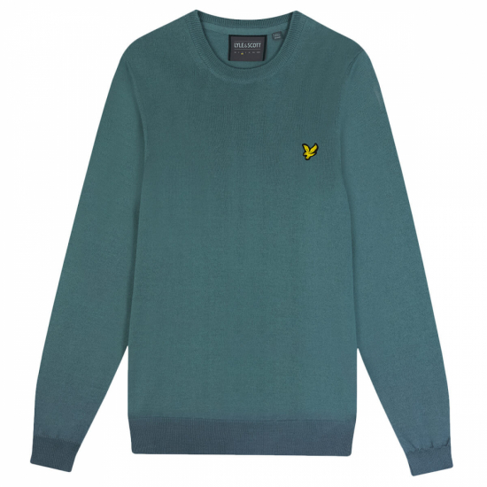 Lyle & Scott Mens Crew Neck Pullover - Iron Blue i gruppen Golfklder / Golfklder Herr / Trjor hos Tee Two Green AB (KN1242G-X182)