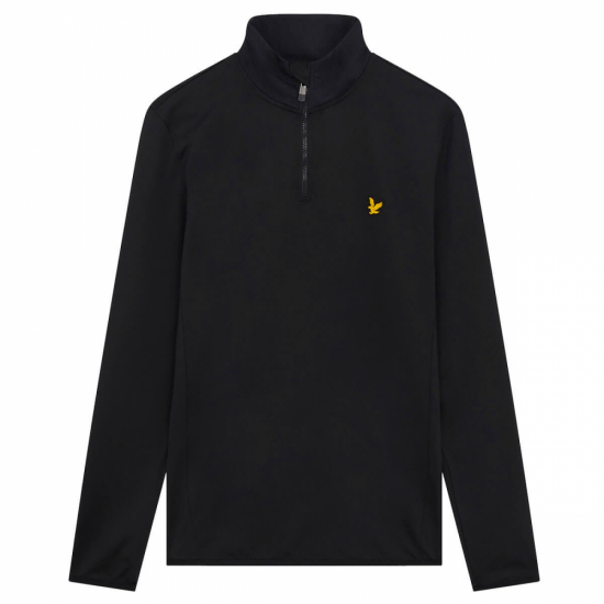 Lyle & Scott Mens Tech 1/4 Zip Midlayer - Jet Black i gruppen Golfklder / Golfklder Herr / Trjor hos Tee Two Green AB (ML1760G-Z865)