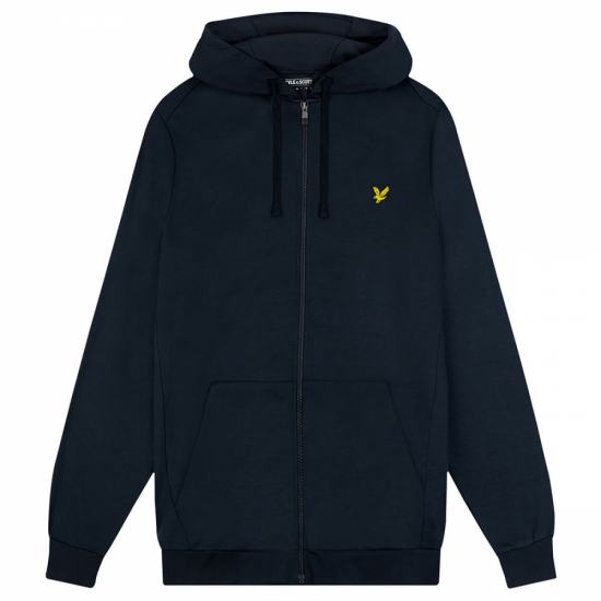 Lyle & Scott Mens Full-Zip Fly Fleece Hoodie - Dark Navy i gruppen Golfklder / Golfklder Herr / Trjor hos Tee Two Green AB (ML2097SP-Z271)