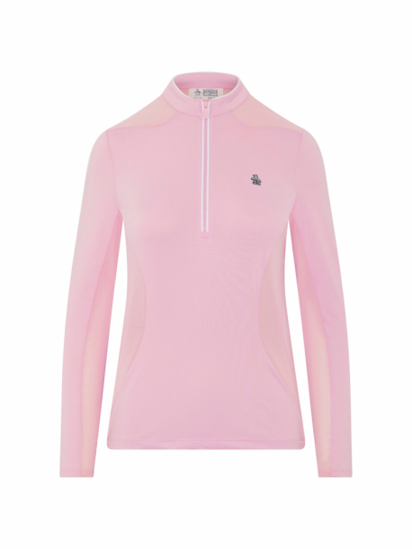 Original Penguin Womens 1/4 Zip Layering Shirt - Gelato Pink i gruppen Golfklder / Golfklder Dam / Trjor hos Tee Two Green AB (OGKSE037-684)