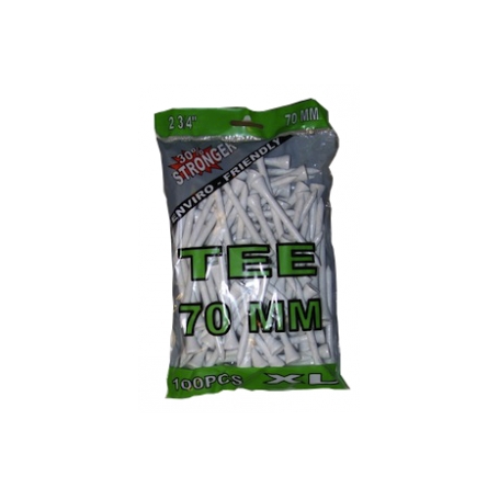 Golf Tees Vita 70 mm - 100 st i gruppen Tillbehr  / Peggar hos Tee Two Green AB (RG_TEE_2CO_71)