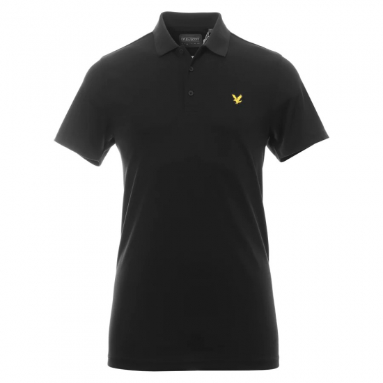 Lyle & Scott Mens Tech Polo Shirt - Jet Black i gruppen Golfklder / Golfklder Herr / Piktrjor hos Tee Two Green AB (SP1760G-Z865)