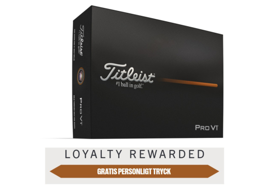 Titleist 2025 Pro V1 - White med personligt tryck (4 dussin) i gruppen Golfbollar / Bollar med personligt tryck hos Tee Two Green AB (T2029S-4DSPT)