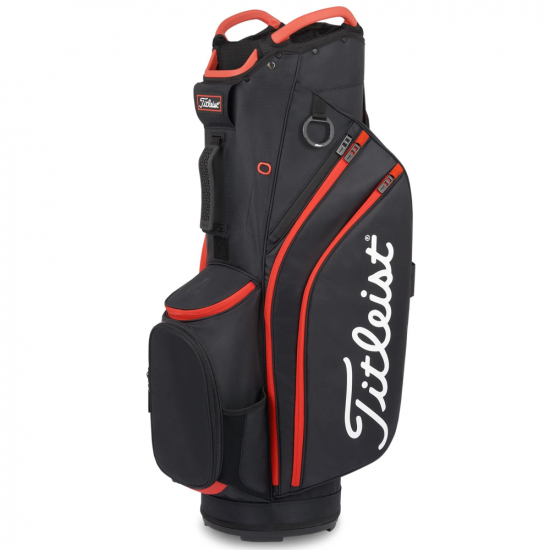 Titleist Cart 14 Bag 2022 - Black/Black/Red i gruppen Golfbagar / Vagnbagar hos Tee Two Green AB (TB22CT6-006)