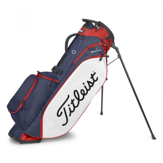 Titleist Players 4 StaDry Standbag - Navy/White/Red i gruppen Golfbagar / Brbagar hos Tee Two Green AB (TB23SX2-416)