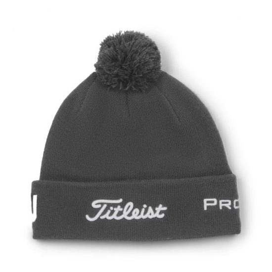 Titleist Tour Pom Pom Beanie - Charcoal/White i gruppen Golfklder / Kepsar hos Tee Two Green AB (TH22WTP-0C1)