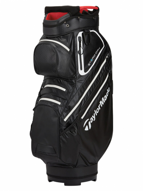 Taylormade Storm Dry Cartbag 2023 - Black/White/Red i gruppen Golfbagar / Vagnbagar hos Tee Two Green AB (V9716801)