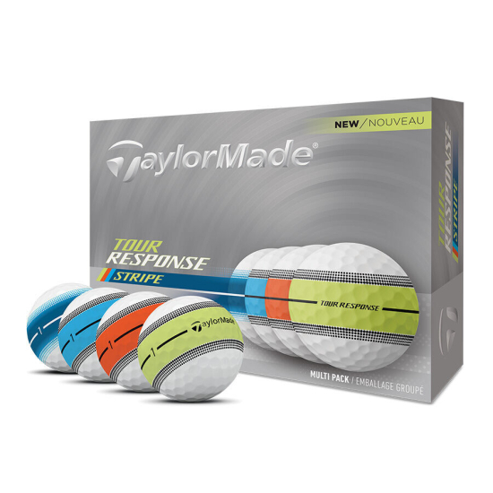 Taylormade 2025 Tour Response Stripe - Neon Multi i gruppen Golfbollar / Nya Golfbollar hos Tee Two Green AB (V9945801)